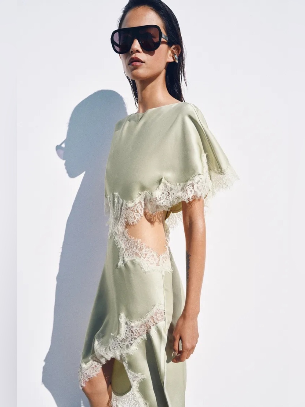 Zara ZW Collection Cut Out Lace Dress